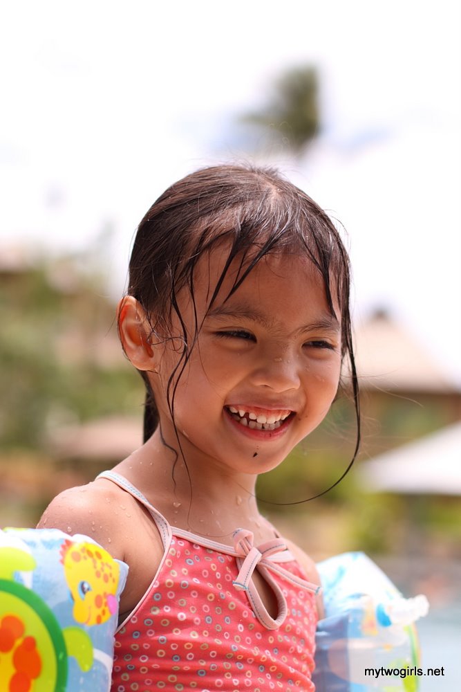 Tasha having fun at the pool